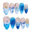(S) Blue & White Tip False Nails - Easy Application 1