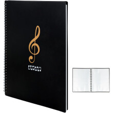 Waterproof Sheet Music Folder 50 Pockets 100 Pages Double Sided Music Binder for Piano Guitar Violin Black