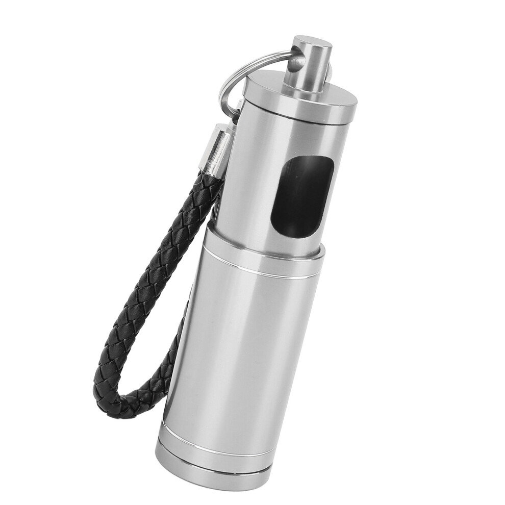 Silver Portable Aluminum Pocket Ashtray With Keychain - 32Mm, 52G,