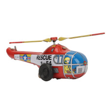 Giocattolo vintage di metallo a elica da vento per bambini, aeromobile da mettere in movimento