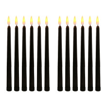 12x Czarnych śWieczek Urodzinowych LED, żółTych BezpłOmieniowych MigocząCych śWiec na Baterie LED na Halloween