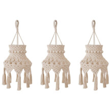 3X Macrame Paralume Boho Lampadario un Sospensione un Sospensione, Paralume per Lampadario per Camera da Letto Soggiorno Nursery Dormitorio Home Decor