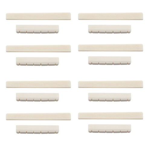 8X Classical Guitar Bone Slotted Saddle Nut Set