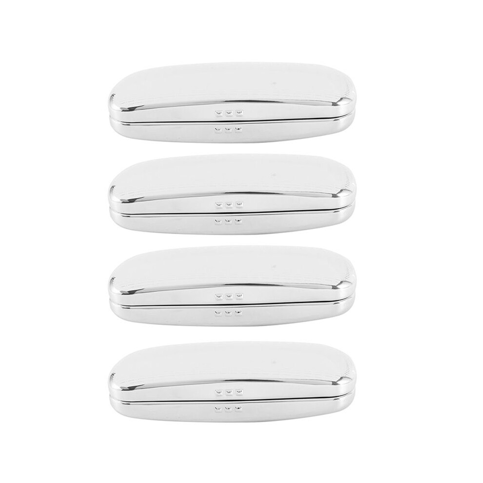 Semoic Light 4X Glasses Case, Aluminum Hard Shell Eyeglasses Case Striped Spectacles Box