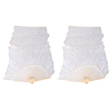 Silk Unisex Chinese Silk Dance Fans 2Pcs Belly Dance Fans White Color 180X90cm