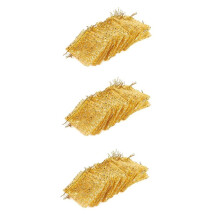 300Pcs 10X15cm Eyelash Printed Gold Organza Bags Jewelry Pouch Bags Organza Pouches for Wedding Favors Candy Gift Bags
