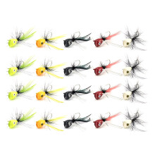 20 PCS Poppers de Pesca com Mosca, Iscas de Pesca Na Superfície da água Bass Crappie Bluegill Panfish Truta