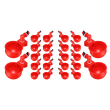 24PCS Chicken Watering Cup Automatic Filling Waterer Poultry Drinking Bowl Thread Watering Feeder Cup for Chicken