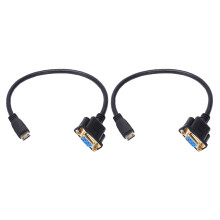 2X zu VGA M / F Kabel Adapter Konverter 0, 1Ft