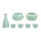 1Set Durable Green Ceramic Sake Serving Cups with Warmer for Home Bars 7