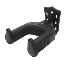 Supporto a parete nero a blocco automatico per chitarra, adatto a chitarre elettriche e acustiche