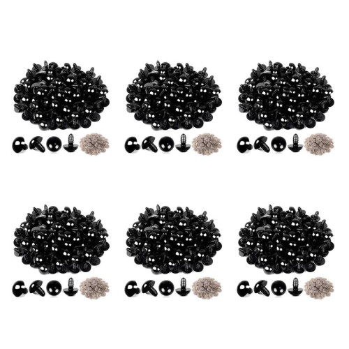 Olhos de Crochê de SegurançA de PláStico 600 PeçAs A Granel com 600 PeçAs Arruelas para Artesanato de Crochê (0,24 Polegadas/6 Mm)