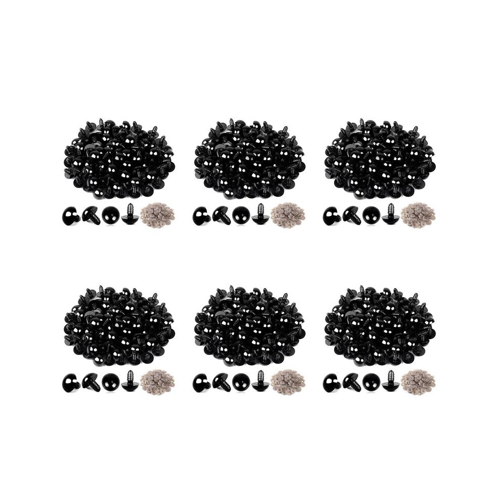 600Pcs Plastic Safety Crochet Eyes Bulk With 600Pcs Washers For Crochet Crafts (0.24Inch/6Mm) 4713734719464