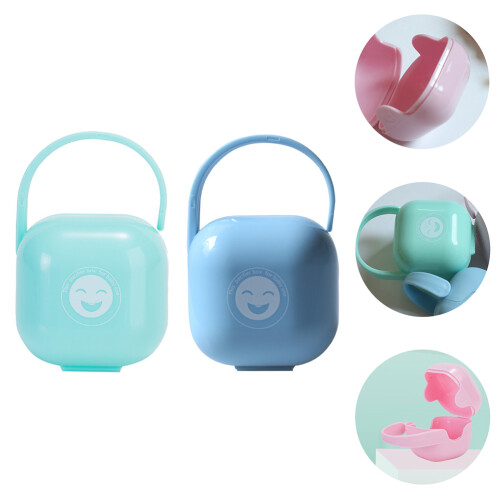 2Pcs Pacifier Protective Box PP Storage Case for Baby Assorted Colors 2