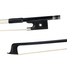 3/4 Carbon Fiber Violin Bow, Natural Horsehair, Ebony Frog, Round Stick