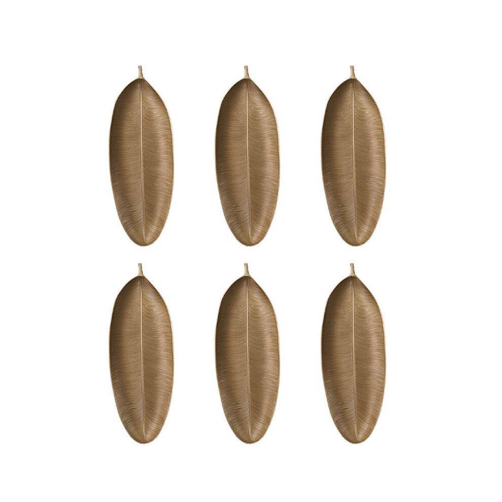 Semoic 6X Nordic Decorative Tray Gold Leaves Shape Serving Tray Jewelry Pallet Fruit Snack Dish Table Storage Organizer (Small)