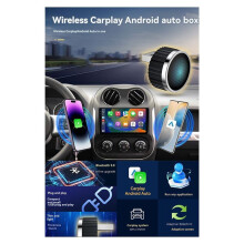 Draadloze Carplay-Adapter 2-in-1 USB-Dongle Carplay & Android Auto-Adapter Bekabelde Carplay Naar Draadloos Plug And B