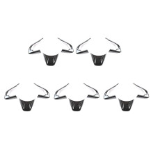 5X Car Steering Wheel Decoration Cover Trim Stickers for Jimny 2019 2020 2021 2022 Accessories, ABS Carbon Fiber