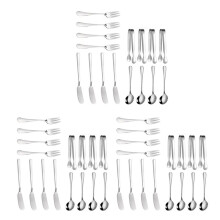 Käse-Butter-Streichmesser-Set 48-Teiliges Charcuterie-Zubehör Edelstahl-Buttermesser Servierzange (Silber)