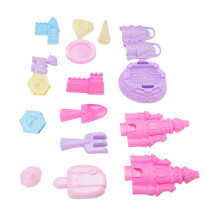 Kinder-Pink-Sandburg-Spielset mit Aufbewahrungswagen 34,5x24,5x20,5cm