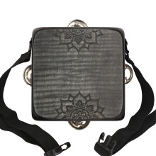 Holz-Cajón Percussion-Instrument tragbar 18x18x5,5 cm Schwarz