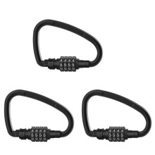 3X Lucchetti un Combinazione, Moschettoni per Carichi Pesanti un 4 Cifre, Lucchetto con Codice un Forma di D per Lucchetto con Cavo di Sicurezza per