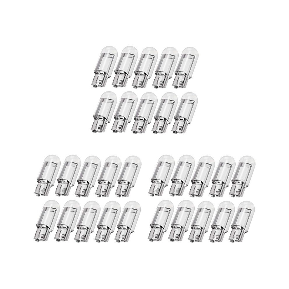 30Pcs Car Led T10 W5w Cob Reading Dome Lamp Wedge S License Plate Bulbs 168 194 192 12V Light/White 4712109674346