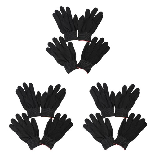 6 Paar Antistatik-Nylon Arbeitshandschuhe Nylon Handschuhe, Schwarz