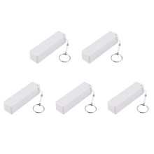 5X Portable External Power Bank Battery Charger 18650 with Keychain (Without Battery) (White)