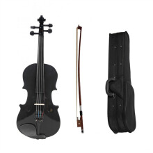 4/4 Full Size Black Acoustic Violin for Adults, Beginner Violin Set with Case and Bow
