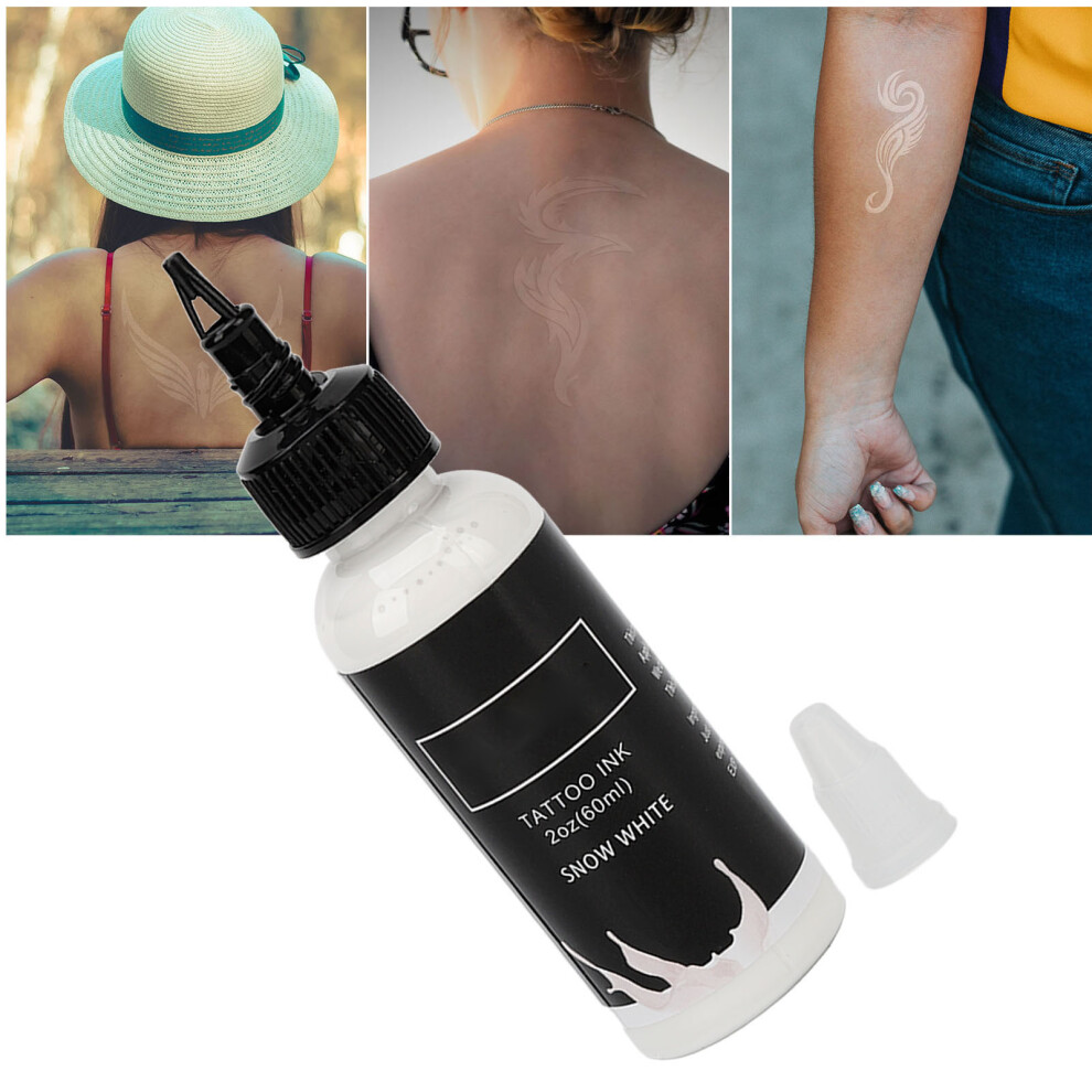 White 60Ml Liquid Tattoo Ink Â Easy Coloring, Long Lasting,