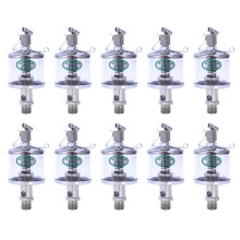 10X 50mL Engine Machine Lubricator Oil Gravity Drip Feed Oiler Clear+Silver