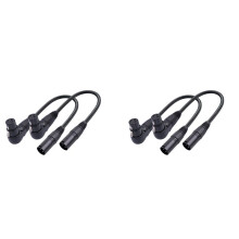 4Pcs 3 Pin XLR Right Angle Male to Female Plug Microphone Audio Cable 90 Degree XLR Female to Straight XLR Male Cable