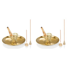 8Pcs Burner, Incense Holder for Incense Sticks/Coil Incense/Incense Cones, Brass Ash Catcher for Meditation Yoga Room