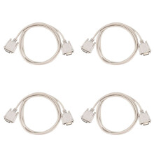4pcs 1.4M RS232 DB9 9 Pin Male to VGA Video 15 Pin Male Adapter Cable Light Gray