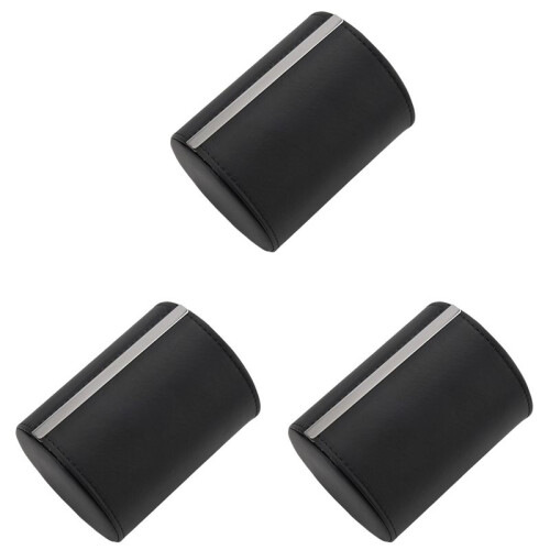 3X Black Necktie Neck Tie Storage Case Travel Gift Box Cylinder Shape