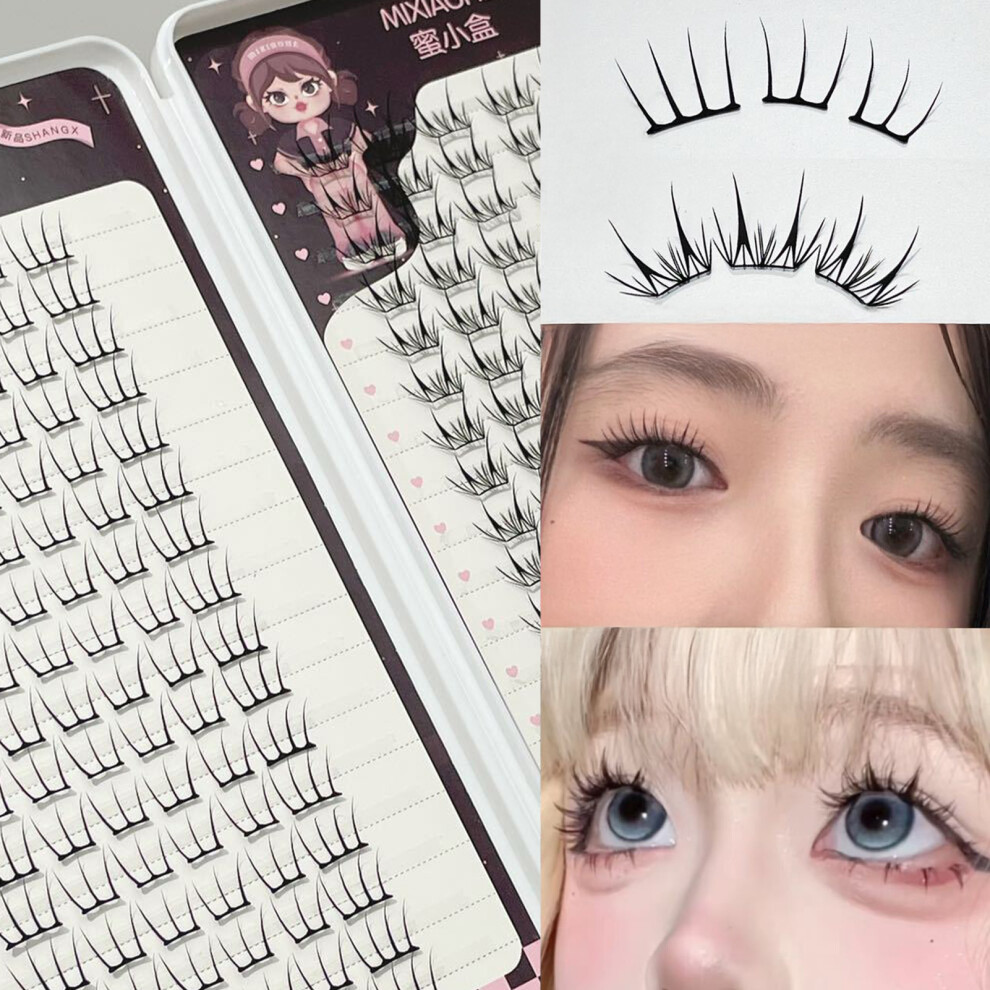Penghui-Toys C Curl Natural & Wispy Lash Wisps Segmentation Comic Lash Clusters For Party Weddings Or Dates