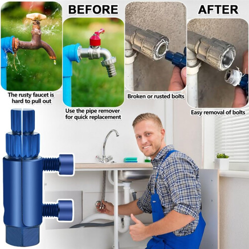 Broken Pipe Thread Extractor Tool, New Broken Faucet Removal Tool, Stripped Screw Bolt Extractor Set 2