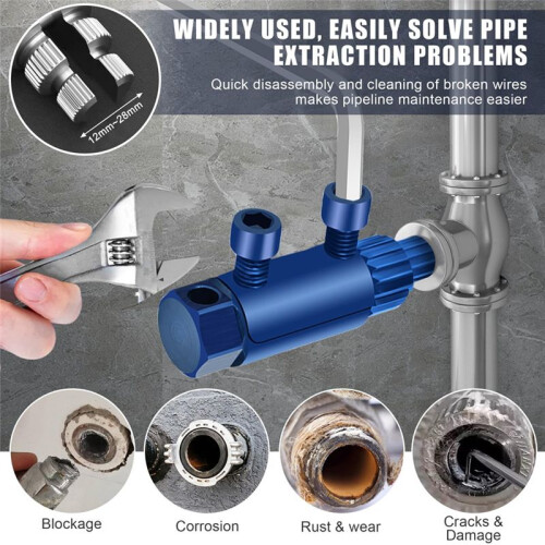 Broken Pipe Thread Extractor Tool, New Broken Faucet Removal Tool, Stripped Screw Bolt Extractor Set
