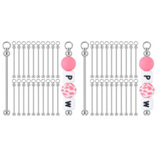 40Pcs Beadable Keychains Metal Bar Chains for Jewelry Making Keychain Rod Accessories for DIY Projects Pendant Ornaments