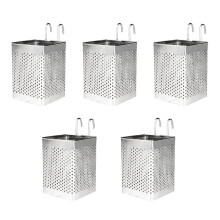 5X Stainless Steel Chopsticks Holder Hanging Cutlery Drying Basket Tableware Drainer with Hooks Kitchen Utensil(B)