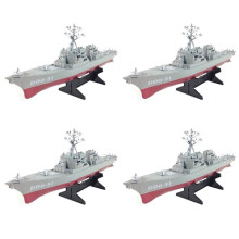 4X Modelo de Navio Destruidor de Mísseis Guiado Brinquedos Estáticos com Suporte de ExibiçãO Modelo de Navio de Guerra DIY Brinquedos Educativos
