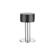 Stainless Steel Door Stopper 80mm Silver Non Punch Wall or Floor Mount with Noise Reduction Cushion