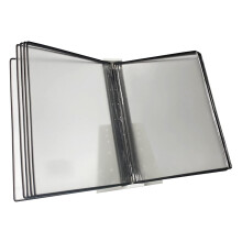 Wall Mounted Document Holder A4 Display Panel System with 10 A4 Pockets, Black Reference Organizer