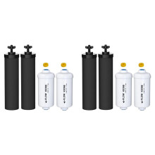 Ersatz für 4 BB9-2 und 4 PF-2 Fluorid-Wasserfilter, Kompatibel mit Black Berkey Schwerkraft-Wasserfiltersystem