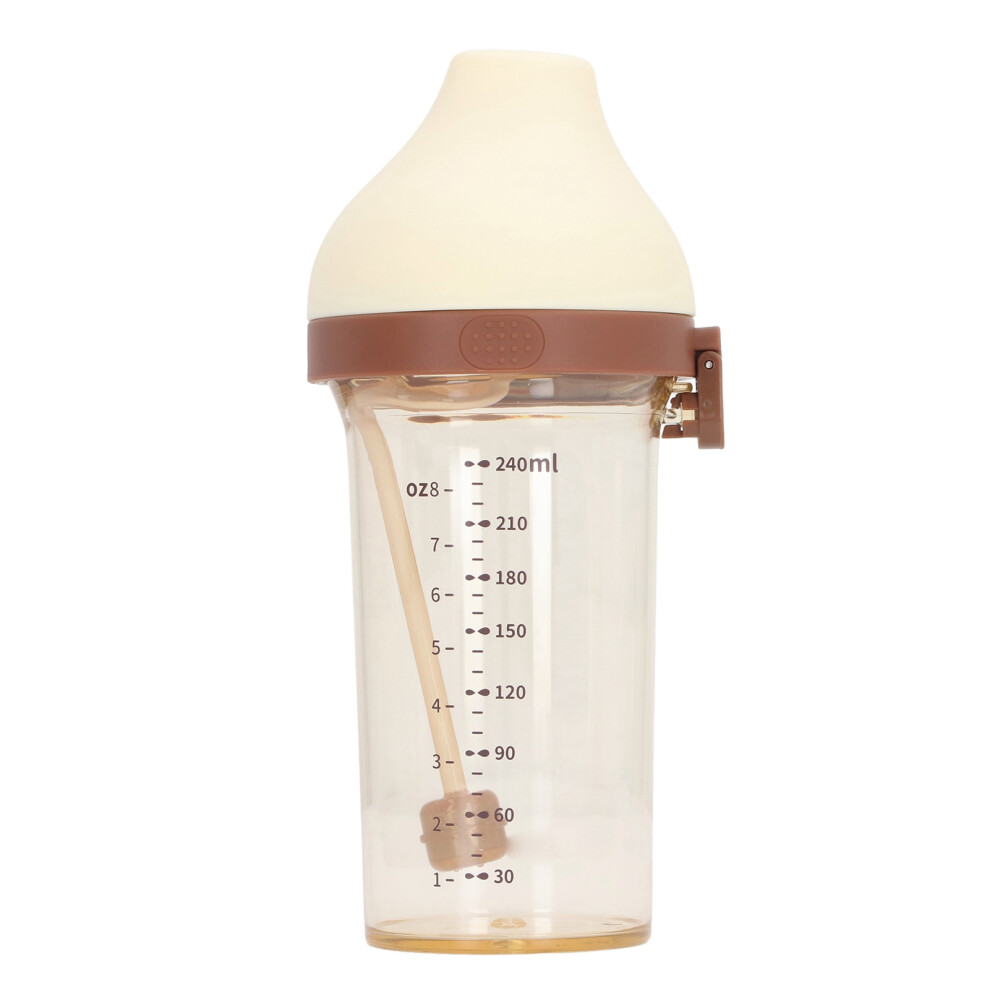 Silicone Weighted Sippy Cup 240ml Spill-Proof Brown, 84.6x58x180mm