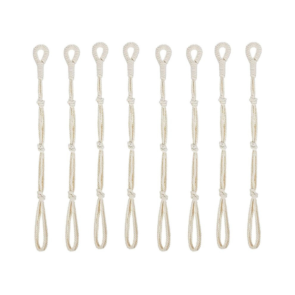 Semoic Beige 8 Pieces Macrame Plant Hanger Extender Rope Plant Hanging Basket Extender Large Hanging Plant Pot Holders (Beige)