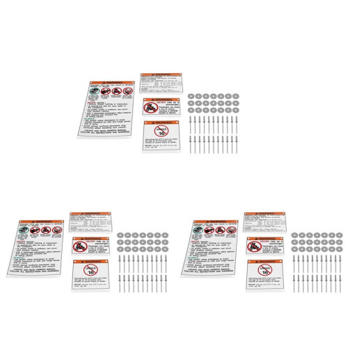 3X for  Warning Decals Stickers Labels Aluminum Backed Raptor Blaster Banshee