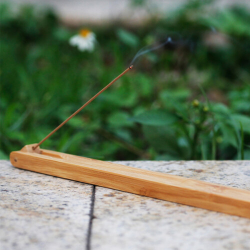 Adjustable Angle Bamboo Incense Holder With Ash Catcher For Sticks 2