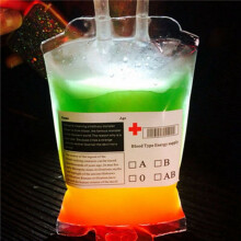 40Pcs 400ML Transparent Drink Bag with 10X Stickers Reusable Blood Bag Props Halloween Decorations